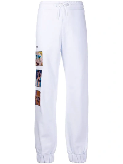 Msgm Side Patch Drawstring Track Trousers In White
