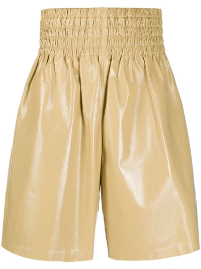 Bottega Veneta Elasticated Waist Knee-length Shorts In Yellow