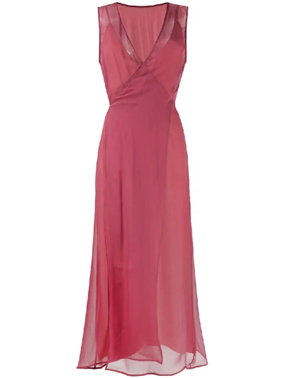 Erika Cavallini Sheer Overlay Wrap Dress In Pink
