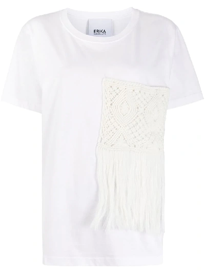 Erika Cavallini Crochet Pocket T-shirt In White