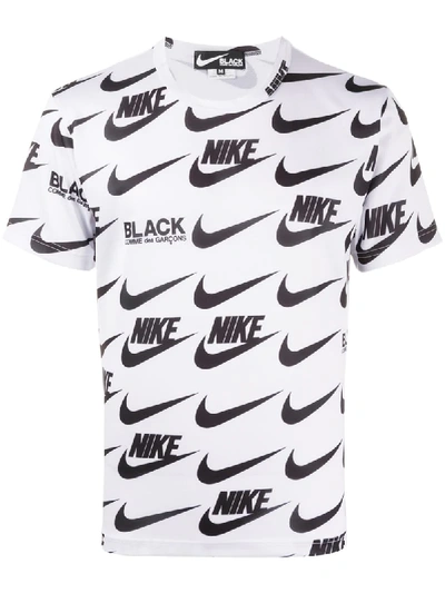 Black Comme Des Garçons X Nike Logo-print T-shirt In White