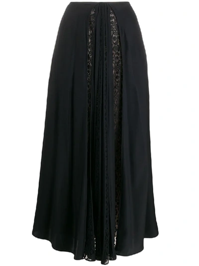 Stella Mccartney Lace-panel Maxi Skirt In Black