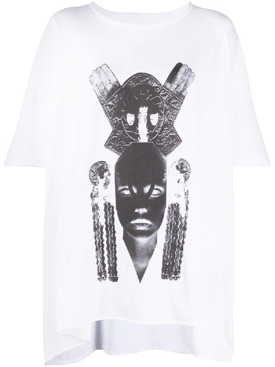 Rick Owens Drkshdw Oversized Graphic Print T-shirt In White