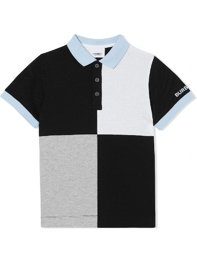 Burberry Teen Colour Block Polo Shirt In Multi