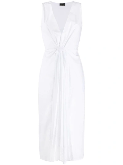 Ermanno Scervino Flared Pleated Midi Dress In White