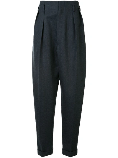 Maison Margiela Loose-fit Tapered Trousers In Blue