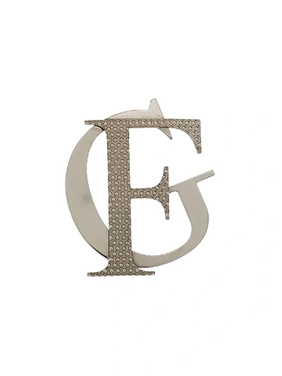 Pre-owned Gianfranco Ferre 2000s Logo Brooch In Silver