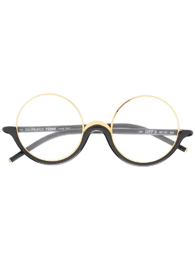 Pre-owned Gianfranco Ferre 19900s Round Frame Glasses In Black