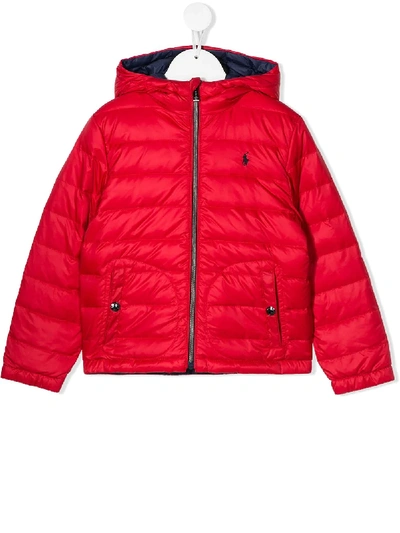 Ralph Lauren Kids' Reversible Puffer Jacket In Red