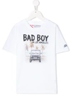 Mc2 Saint Barth Kids' Bad Boy Print T-shirt In White