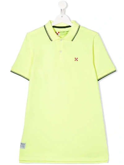 Mc2 Saint Barth Teen Logo Patch Polo Shirt In Yellow