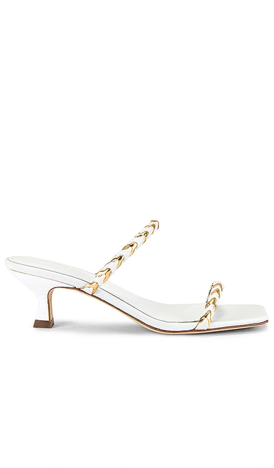 Sigerson Morrison Abnel Mule In White & Gold