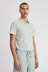 Filippa K M Lycra Polo T-shirt In Faded Aqua