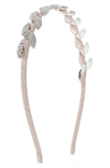 Capelli New York Crystal Leaf Headband In Ballt Pnk