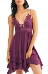 Free People Intimately Fp Adella Frilled Chemise In Violet