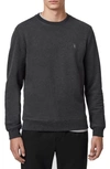 Allsaints Raven Slim Fit Crewneck Sweatshirt In Charcoal Marl