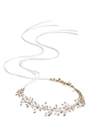 Brides And Hairpins Brides & Hairpins Bianca Crystal Halo & Sash In Gold