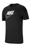 Nike Swoosh Logo T-shirt In 14 Black/irngry
