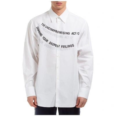 Valentino Men's Long Sleeve Shirt Dress Shirt In Bianco