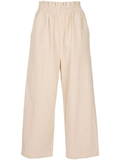 Auguste Peggy High-rise Cropped Trousers In Neutrals