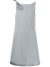 Emporio Armani Shoulder Bow Shift Dress In Grey