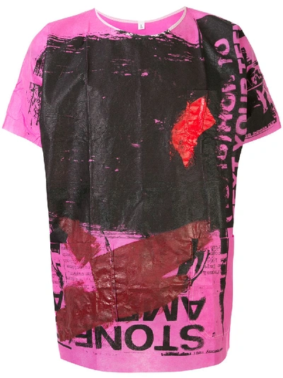 Raf Simons Painted Print T-shirt In Pink
