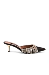 Area Crystal-embellished Patent-leather Mules In Black
