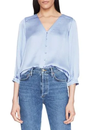 Parker Beverly Silk Blouse In Astral Blue
