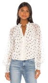 TULAROSA ANDORA 衬衫 – 黑色 & 白色波点,TULA-WS670