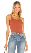 Re/done Ribbed Tank Top In Taupe