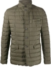 Herno Short Padded Jacket In Green