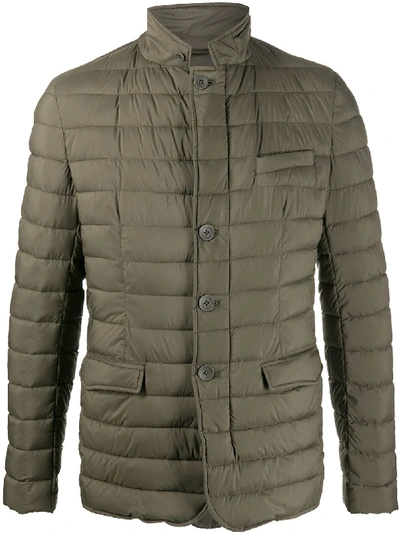 Herno Short Padded Jacket In Green