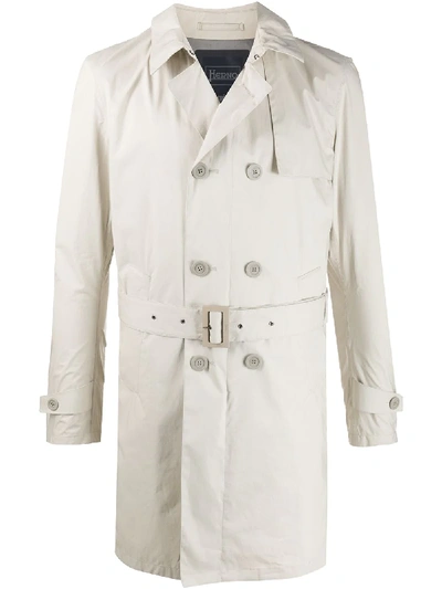 Herno Mid-length Trench Coat In Neutrals