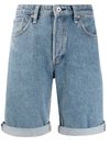 Rag & Bone Rosa Mid Rise Walking Shorts In Blue