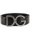 Dolce & Gabbana Logo Plaque Belt In Black