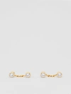 BURBERRY Crystal Gold-plated Bolt Chain-link Cufflinks