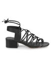 VINCE BEAMONT LEATHER STRAPPY ANKLE WRAP SANDALS,0400010971144