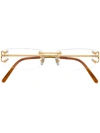 Cartier Rectangular Frame Glasses In Gold