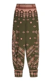 ULLA JOHNSON SAFA EMBROIDERED COTTON HIGH-RISE trousers,779652