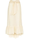 LISA MARIE FERNANDEZ NICOLE RUFFLE-HEM MIDI SKIRT