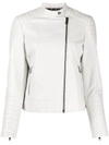 TOMMY HILFIGER RIBBED ZIP-UP BIKER JACKET