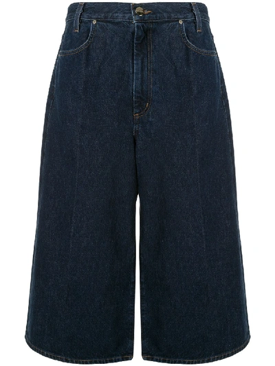 Goldsign Cropped Wide-leg Jeans In Blue