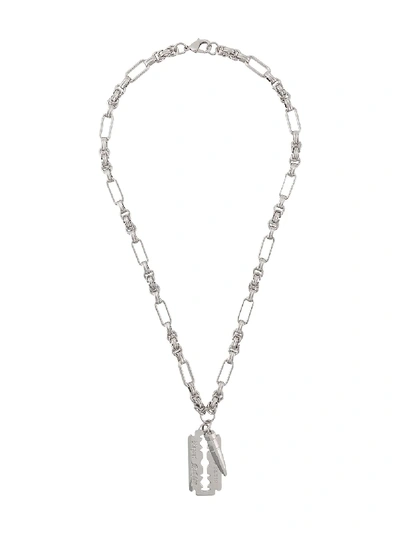 Philipp Plein Bullet Necklace In Silver