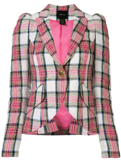 Smythe Checked Print Fitted Blazer In Pink
