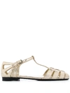 Church's Rainbow T-bar Sandals In Gold
