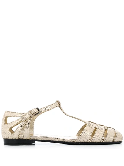 Church's Rainbow T-bar Sandals In Gold