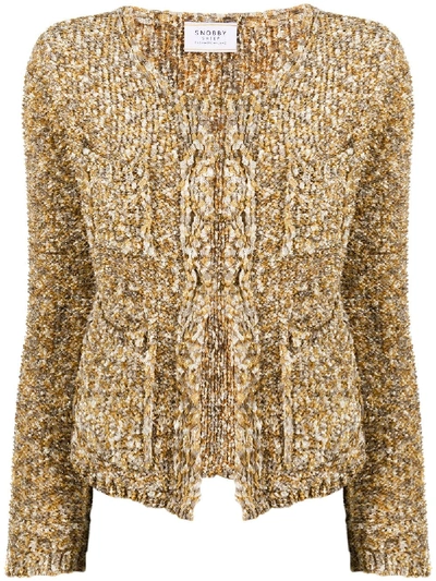 Snobby Sheep Chunky Knit Cardigan In Gold