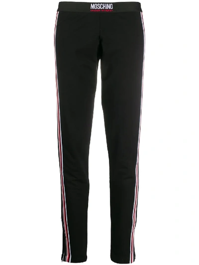 Moschino Side-stripe Track Trousers In Black