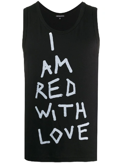 Ann Demeulemeester Red With Love Tank Top In Black