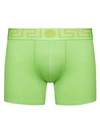 Versace Men's Stretch-cotton Trunks In Acid Green